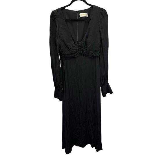 Zimmermann Black Long Sleeve Midi Dress Viscose Blend Size US 6 (AU 2) - Picture 5 of 13
